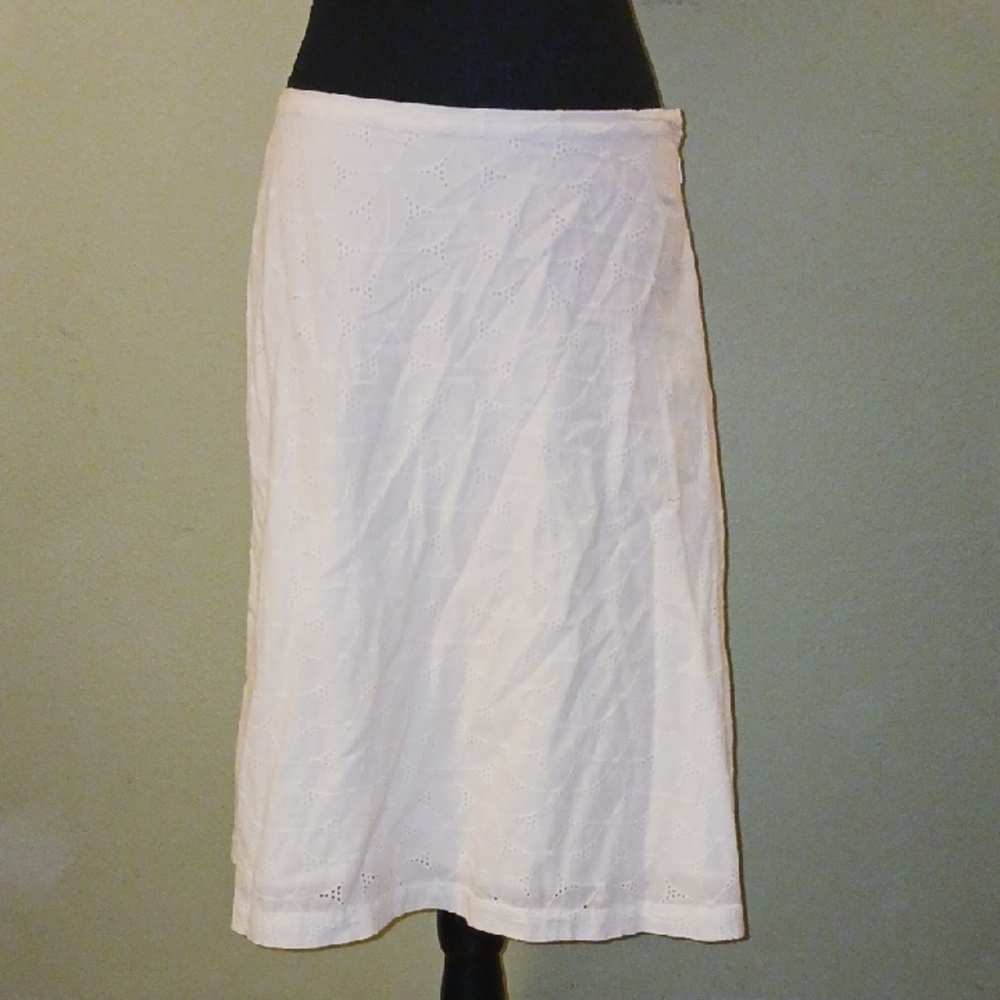 New York & Company White A-Line Skirt